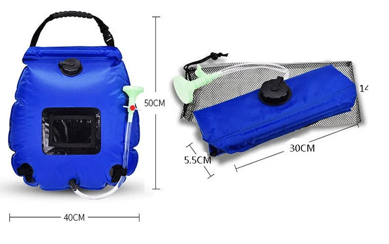 Camping Shower Bag Strong PVC Water Bag 20L Solar Energy Heat Camp Shower Bag